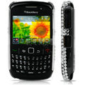Clear Flower Rhinestone 3D Bling Case For Blackberry 8520
