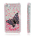 100% Brand New Black Butterfly Crystal Bling Hard Plastic Case For Iphone 4 4G