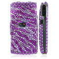 100% Brand New Purple Zebra Crystal Bling Hard Plastic Case For Sony Ericsson Vivaz