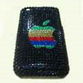 100% Brand New Crystal  Apple Rhinestone Bling Plastic Case For Apple iphone 3G 3Gs