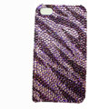 Zebra iphone 4G case crystal bling cover - purple EB002