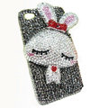 Rabbit Crystal bling case for iphone 4G - white EB002