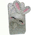 Rabbit Crystal bling case for iphone 4G - white EB003