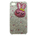 Rabbit Crystal bling case for iphone 4G - rose