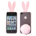 Rabbit ears Silicone case for iphone 4G - pink