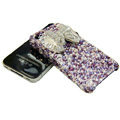S-warovski crystal bling Butterfly case for iphone 4 - purple