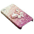 S-warovski crystal bling Flowers case for iphone 4 - pink