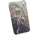 Bling S-warovski crystal Gecko case for iphone 4 - purple EB003