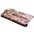 S-warovski Crystal bling Gecko Case for iphone 4 - pink