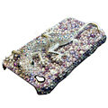 S-warovski Crystal bling Gecko Case for iphone 4 - purple