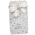 Butterfly bling crystal case for iphone 4 - white