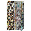 Leopard crystal case for iphone 3g/3gs - brown