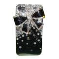 Bowknot S-warovski bling crystal case for iphone 4G - black