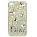 Brand New Bowknot S-warovski bling crystal case for iphone 4G - white