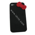 Brand New Bowknot Silicone case for iphone 4G - black