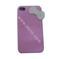 Brand New Bowknot Silicone case for iphone 4G - pink