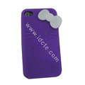 Brand New Bowknot Silicone case for iphone 4G - purple