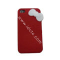 Brand New Bowknot Silicone case for iphone 4G - red