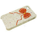 Brand New Bowknot crystal bling case for iphone 4G - red