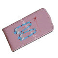 Brand New Bowknot shoes leather case for iphone 4G - pink