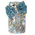 Brand New Bowknot S-warovski bling crystal case for iphone 4G - blue