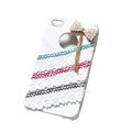 Brand New Bowknot lace crystal case for iphone 4G - white