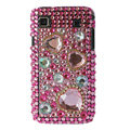 Brand New Hearts 3D crystal case for Samsung i9000 - pink
