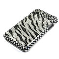 Samsung i9000 case zebra bling crystal cover - white