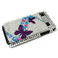 Butterfly bling crystal for Samsung i9000 case - purple