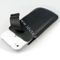 Simple leather case for Samsung i9003 - black