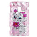 Cartoon Bling crystal case for Sony Ericsson X10 - pink