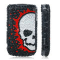 Skull bling crystal case for BlackBerry 8520 - black