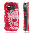 Skull bling crystal case for Nokia N97 - red