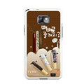 Chocolate pie finger pattern Silicone Case For Motorola MB860 - brown