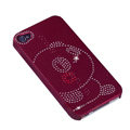 bling Panda hard back cover for iphone 4G - red