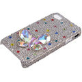 Bling Butterfly crystal case for iPhone 4G - white