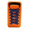 ISHOES blue Shoelace silicone cases covers for iPhone 4G - orange