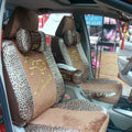 Leopard plush universal Car Seat Covers sets - brown