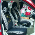 Zebra plush universal Car Seat Covers sets - black