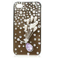 Flower bling crystal case covers for iPhone 4G - white