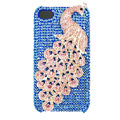 Bling Peacock S-warovski crystal cases covers for iPhone 4G - Blue