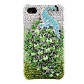 Bling Peacock S-warovski crystal cases covers for iPhone 4G - Green