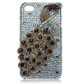 Bling Peacock S-warovski crystal cases for iPhone 4G - Brown