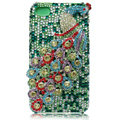 Bling Peacock S-warovski crystal cases for iPhone 4G - Cyan
