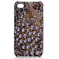 Bling Peacock S-warovski crystal cases for iPhone 4G - Espresso