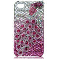 Bling Peacock S-warovski crystal cases skin for iPhone 4G - Rose
