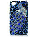 S-warovski Bling Peacock crystal cases for iPhone 4G - blue