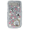 100% Brand White Bling Hearts Crystal Diamond Plastic Hard Case For Nokia E71 E72