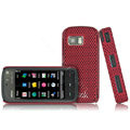 IMAK Slim Scrub Mesh Silicone Hard Cases Covers For Nokia 5230 5230XM 5233 5235 - Red
