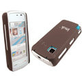 IMAK Slim Scrub Silicone hard cases Covers for Nokia 5230 5230XM 5233 5235 - Brown(+Protector Screen)